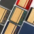 Stylish Bamboo Notebook With Pen Loop & Page Marker | https://www.bestnamebadges.com