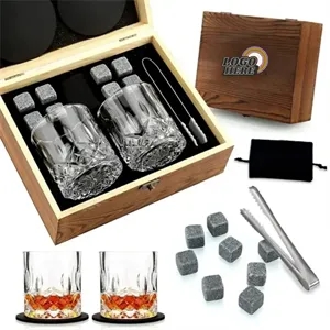 Granite Ice Stone Whiskey Glass Gift Set