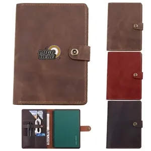 Vintage Distressed Leather Notebook Folio