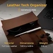 Premium Leather Tech Organizer Travel Case | https://www.bestnamebadges.com