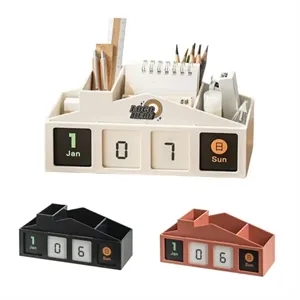 Cute Desktop Pen Holder With Monthly Calendar