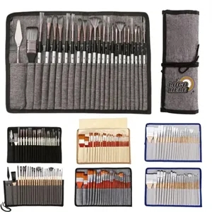 24-Piece Premium Artist Oil Paint Brush Kit