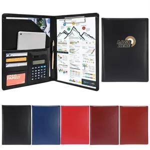 A4 Leather Portfolio Folder With Calculator Holder
