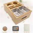 Bamboo Clip-On Couch Caddy With Snack Tray | https://www.bestnamebadges.com