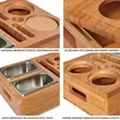 Bamboo Clip-On Couch Caddy With Snack Tray | https://www.bestnamebadges.com