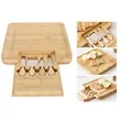 Stylish Bamboo Cheese Board & Knife Set With Drawer | https://www.bestnamebadges.com