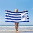 400GSM Custom Beach Towel With Full Color Print | https://www.bestnamebadges.com