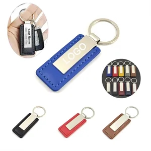 Portable Leather Stainless Steel Keychain