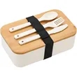 Bamboo Lid Straw Bento Box Set With Tableware | https://www.bestnamebadges.com