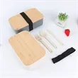Bamboo Lid Straw Bento Box Set With Tableware | https://www.bestnamebadges.com
