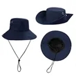 Foladable Wide Brim Sun Visor Bucket Hat W/ Adjustable Strap | https://www.bestnamebadges.com