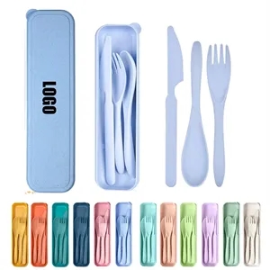 Wheat Straw Portable Knife Fork Spoons Cutlery