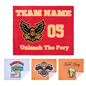 400GSM Custom Sublimated Poly Cotton Rally Towel 15" X 18"