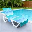Custom Microfiber Beach Lounge Chair Cover With Pocket | https://www.bestnamebadges.com