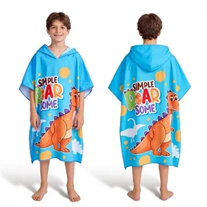 Custom Printed Poncho Hooded Towel For Kids
