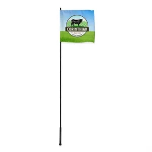 50" Cattle Whip Rod with 12"x12" Custom Nylon Flag
