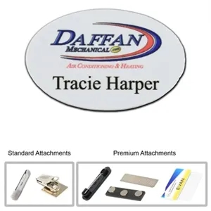 OVAL PLASTIC NAME BADGE