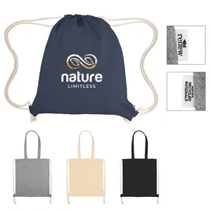Arden Recycled Cotton Drawstring Bag | https://www.bestnamebadges.com