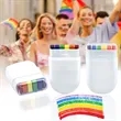 Rainbow Face Body Paint | https://www.bestnamebadges.com