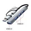 Metal 4 Port USB Hub with Galvanized Data Cable | https://www.bestnamebadges.com