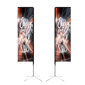 11' Rectangle Flag Kit- 2 Sided With Premier X-Base