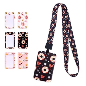 Custom Vertical Sliding ID Card Holder With Lanyard