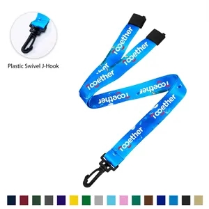 3/4" Sublimated Lanyard W/ Safety Breakaway & Plastic J Hook