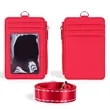 PU Leather ID Badge Holder Wallet With Lanyard | https://www.bestnamebadges.com