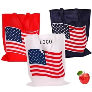 Bulk Patriotic Reusable Shopping Totes - Red, White & Blue