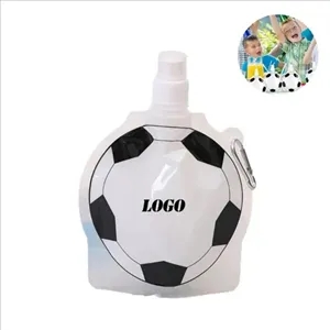 16 Oz Soccer-Themed Collapsible Water Bottle