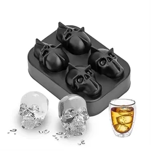 Skull-Shaped Silicone Ice Cube Tray