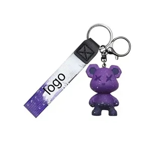 Rainbow Teddy Keychain Charm