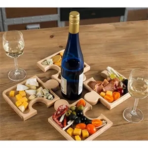 Acacia Wood Five-Grid Snack Tray