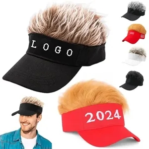 Blonde Wig Embroidered Cap With Red Bill