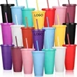 ColorPop Snap-Lid Tumbler With Straw | https://www.bestnamebadges.com