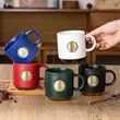 Chic Striped Ceramic Coffee Mug (12oz) | https://www.bestnamebadges.com
