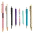 Sparkly PU Leather Metal Click Pen | https://www.bestnamebadges.com