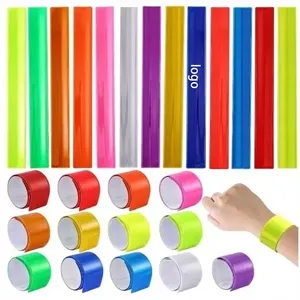Reflective Fluorescent Slap Bracelets Armbands for Cycling