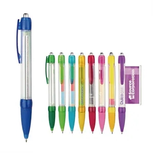 Adventising Plastic Push Ball Point Pen with Printed Paper R
