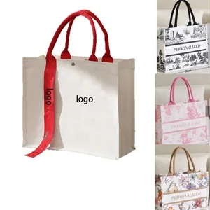 Floral Bag with Handle Flower Reusable Tote Bags  