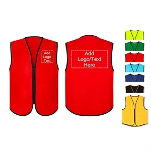 Unisex Zipper Safety Vest for Events Volunteers