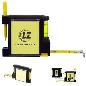 Steel Tape Measure with Spirit Level Note Memo Pad And Pen