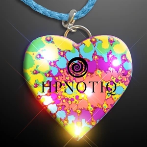 Flashing Tie Dye Heart Necklace