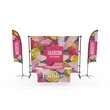 10ft Display Kit With Backdrop, Feather Flags & Table Throw | https://www.bestnamebadges.com