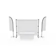 10ft Display Kit With Backdrop, Feather Flags & Table Throw | https://www.bestnamebadges.com