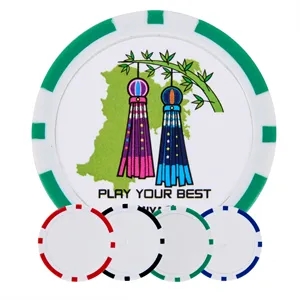 Custom Printed Poker Chip Golf Ball Marker