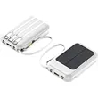 Custom Solar Power Bank with 4 Built-in Cables | https://www.bestnamebadges.com