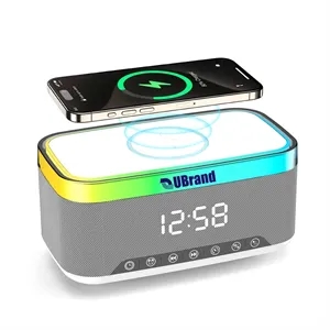 Bluetooth Speaker Alarm Clock with Fast Wireless Charger
