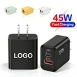 45W Dual Port USB Fast Wall Charger | https://www.bestnamebadges.com