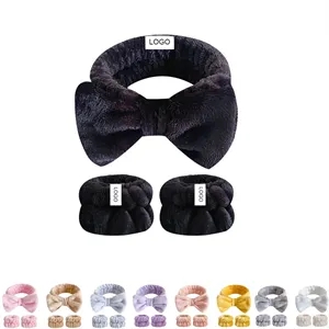 Women Facial Makeup Headband and Wristbands Set
